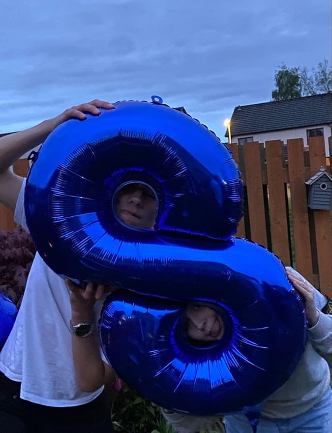 Night Blue Foil Number 8 Balloon 40 Inch, Helium Mylar Eight Number 8 18 28 38 - Image 4