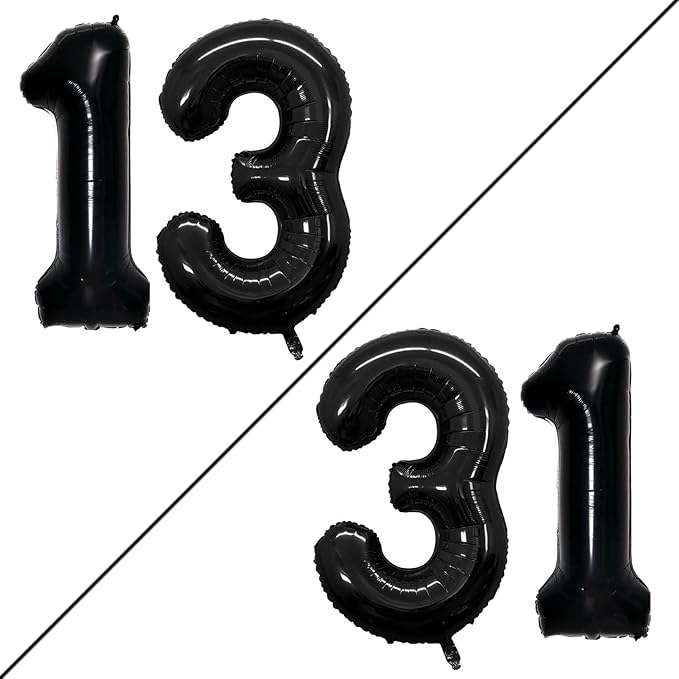 GOER Number 13 Balloons for 13th Birthday Sweet 13 Party Decorations, 42 Inch by GOER