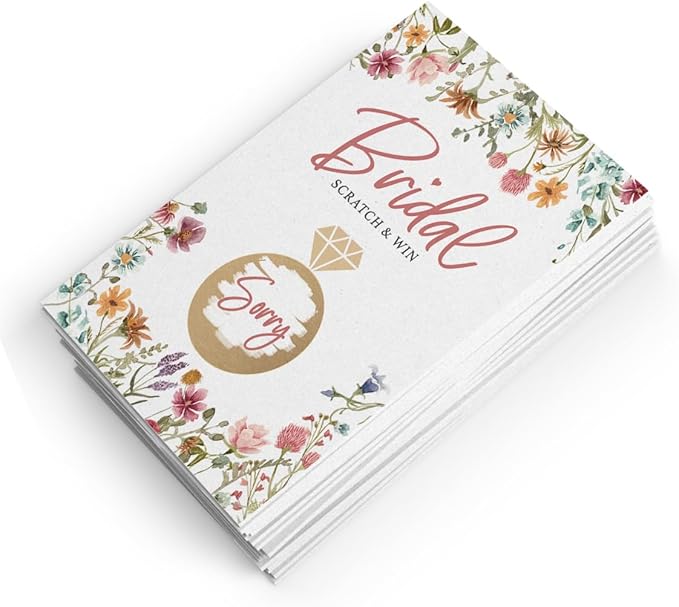 Printed Party Bridal Shower Games – Scratch Off Raffle Cards, Fun Wedding - Image 5