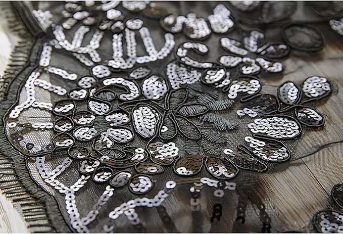 Bridal Veil long Cathedral Length Lace Sequins Edge 1 Tier Wedding Veil - Image 4
