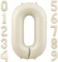 Cream 0 Balloon Number 40 Inch Cream White Number 0 Balloon Helium Mylar 0 by BBPOOL