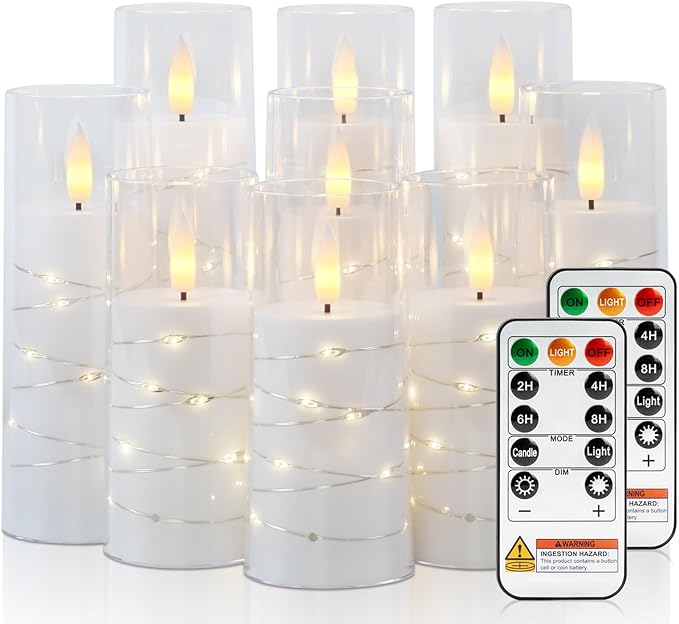 Raycare Flameless Candle with Remote Timer – 9 Flickering Acrylic Battery by Raycare