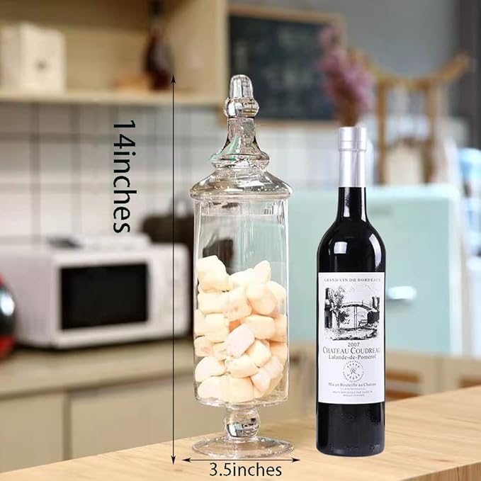 Glass Apothecary Jars Clear Elegant Decorative Buffet Jars Wedding Candy - Image 7