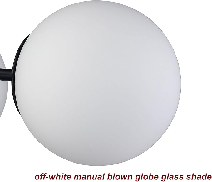 3-Light Modern Black Metal Semi Flush Mount Ceiling Light - Image 5