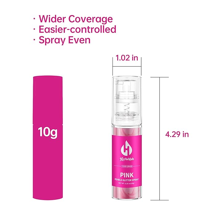 Pink Edible Glitter Spray - 10g Edible Pink Glitter - Image 2