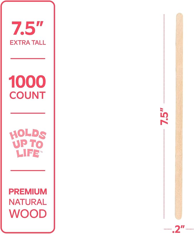 GUSTO 7.5 Inch Wooden Coffee Stirrers - Image 2