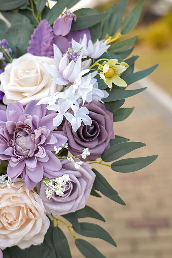 ponatia Wedding Arch Flowers, Artificial Purple Flowers - Image 8