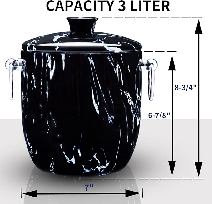 Ice Bucket with Lid, Tongs and Strainer - Image 7
