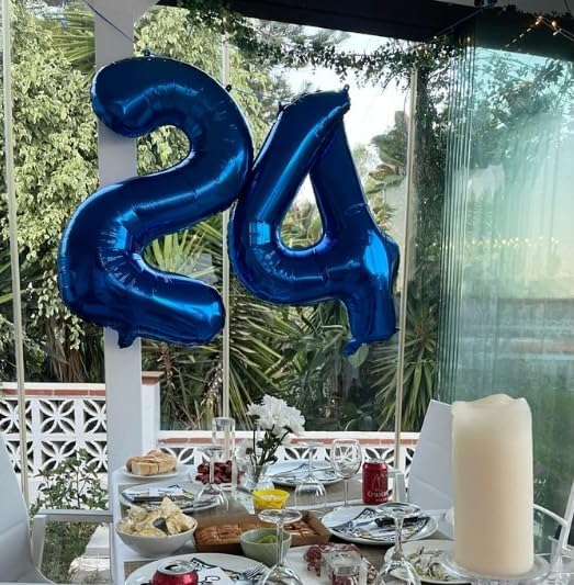 40 Inch Night Blue Large Number 4 Balloons, Giant Foil Number Four 14 24 34 40 - Image 5
