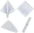 White Jacquard Square Napkin, Damask Wrinkle Resistant Soft Polyester Napkins by SASTYBALE