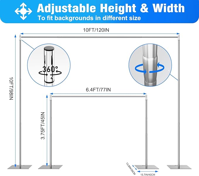 Pipe and Drape Backdrop Stand Kit Backdrop Stand - Image 3