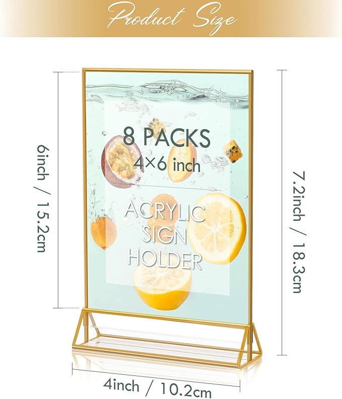 HOODO 8 Pack 4x6 Acrylic Table Number Holders - Image 2