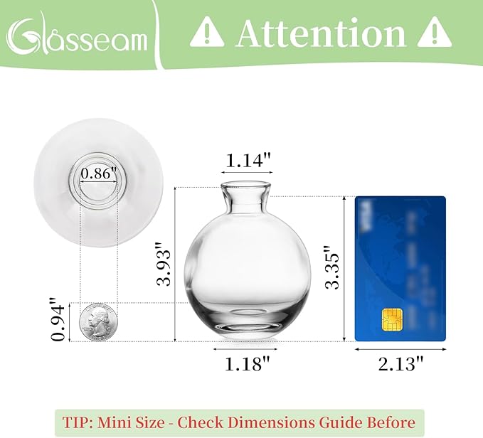 Glass Bud Vase for Centerpieces: 12Pcs Glasseam Clear Mini Small Vases for - Image 5