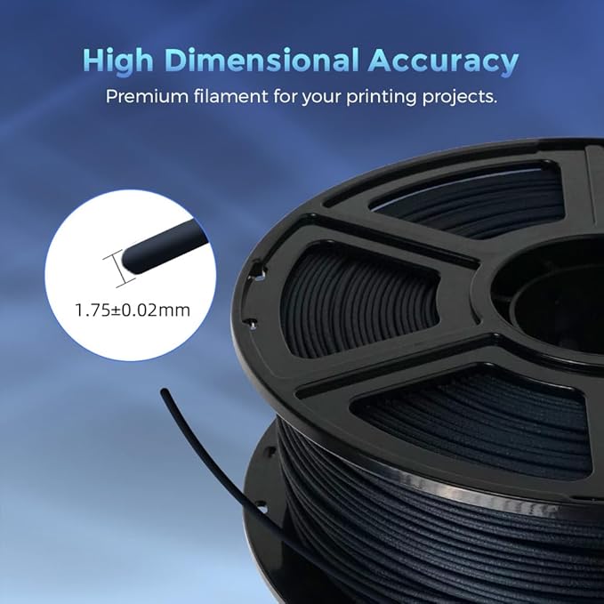 FLASHFORGE Carbon Fiber PLA Filament 1.75mm, Carbon Fiber Reinforced PLA 3D - Image 3