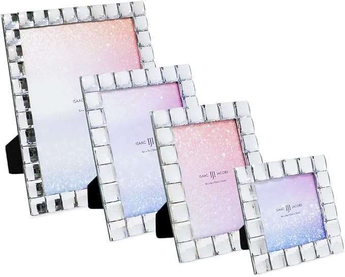 Isaac Jacobs Decorative Sparkling Jewel Picture Frame, Photo Display & Home - Image 4
