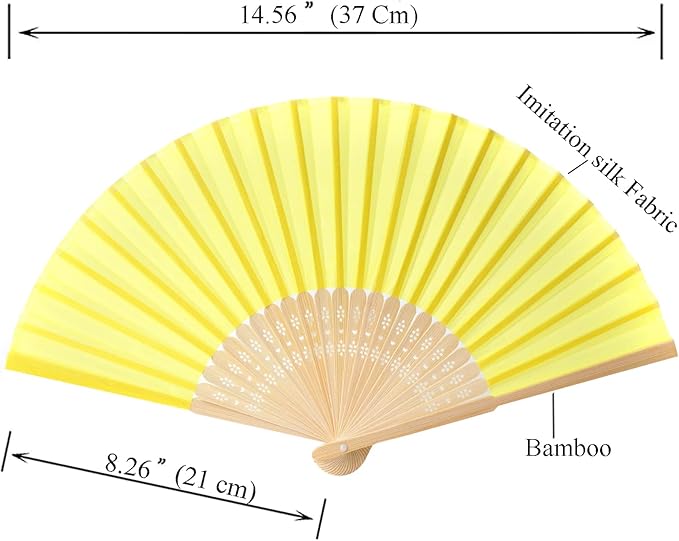 24pcs Imitated Silk Hand Fan Imitated Silk Fabric Bamboo Handheld Folded Fan - Image 2