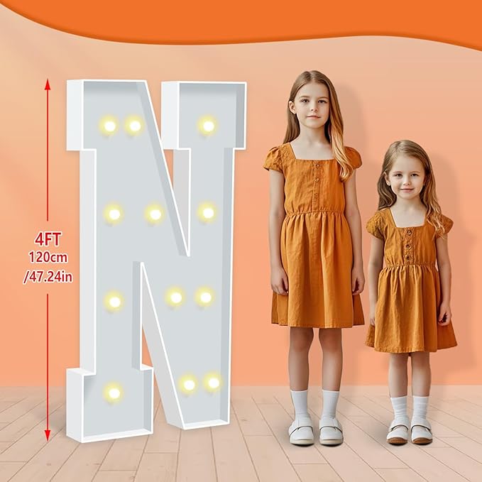4FT Marquee Letter N, Block Marquee Light Up Letters - Image 2