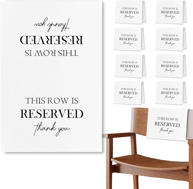 Reserved Seating Chair Signs, This Row Is Reserved Pew Cloths Seating by Unknown
