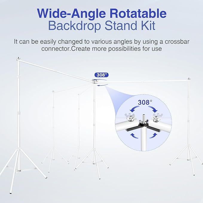 EMART Backdrop Stand, 20x7ft Large Adjustable Background Support System - Image 4