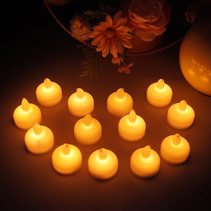 48pcs Warm White Flameless Waterproof LED Floating Tealights Candles - Image 6