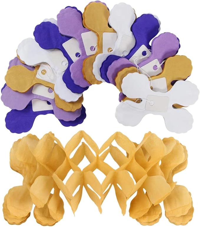 Purple-Gold Party Decorations Garland Streamers - Image 3
