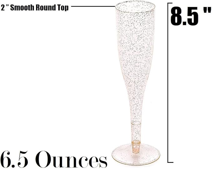 Oojami 90 Plastic 6.5 oz Disposable Champagne Flutes Ideal - Image 5