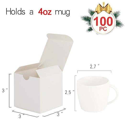 MESHA 3x3x3'' 100PC Cardboard Gift Boxes - Image 2