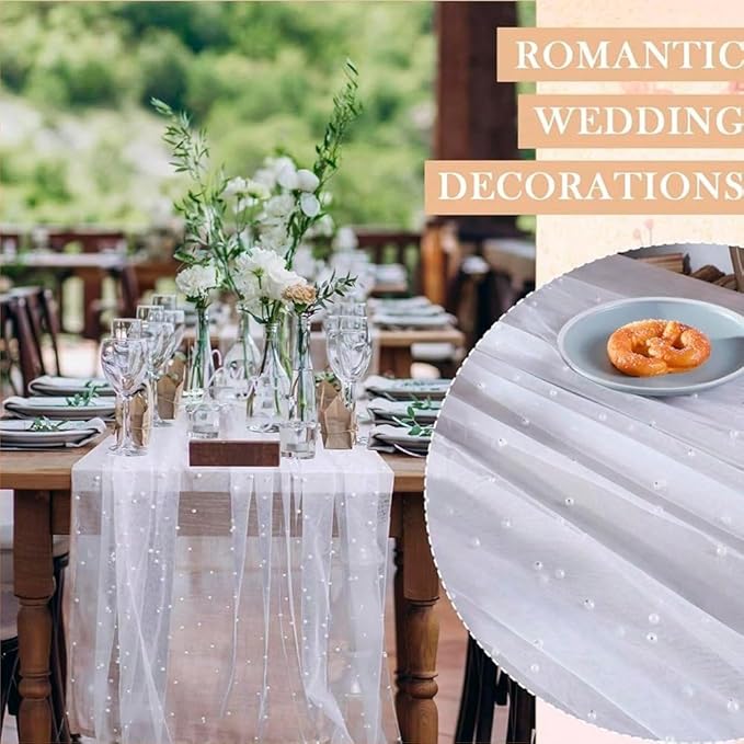 EHLDekol Pearl Table Cloth Elegant Polyester Table Runner - Image 4