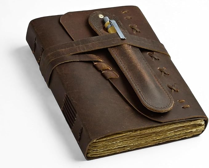 Leather Journal Notebook for Men & Women Daily Vintage Leather Bound Journal by AFEM