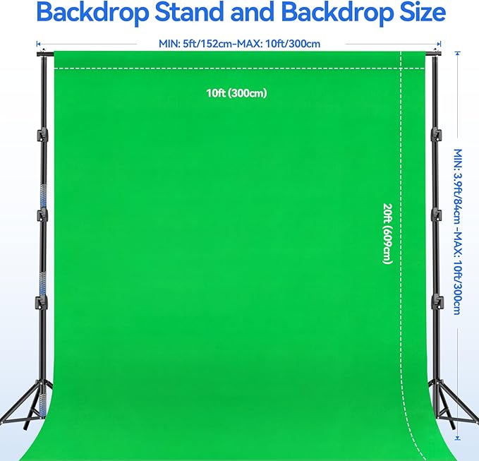 EMART Photo Video Studio 10 x 10ft Green Screen Backdrop Stand Kit, Photography - Image 2