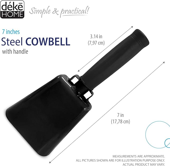 Deke Home - 2 Pack 7 Inch Steel Cowbells - Image 2