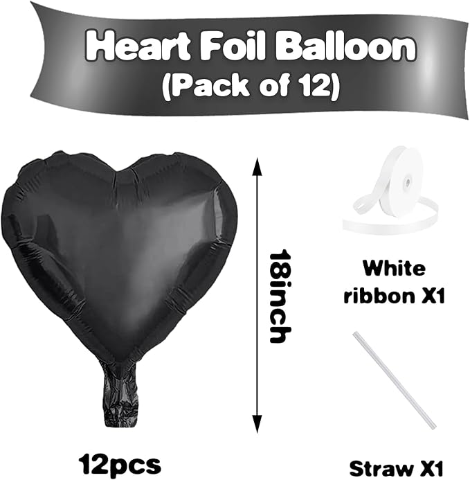 Black Heart Balloons - Image 2