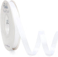Ribbli Double Faced White Satin Ribbon, 3/8” x Continuous 25 Yards, Fabric by Ribbli