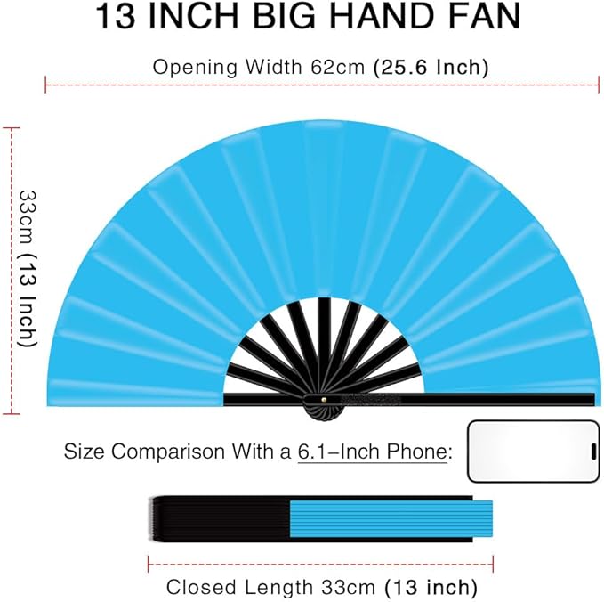 13" Large Folding Rave Fan - Image 5