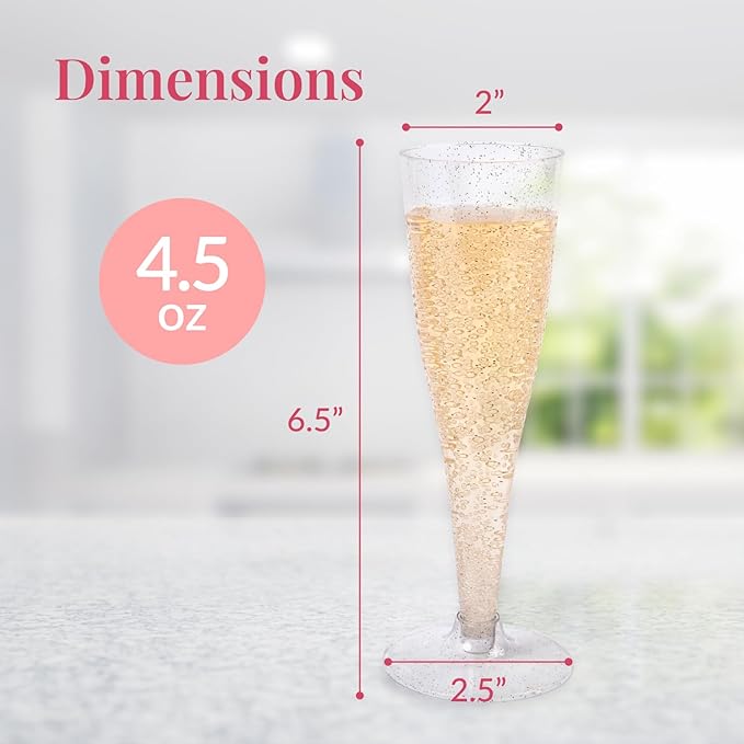 Prestee 24 Champagne Flutes Plastic - Image 3