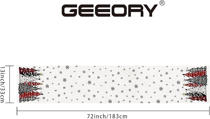 GEEORY Christmas Table Runner 13x72 Inch, Xmas Tees Snowflakes Holiday - Image 7