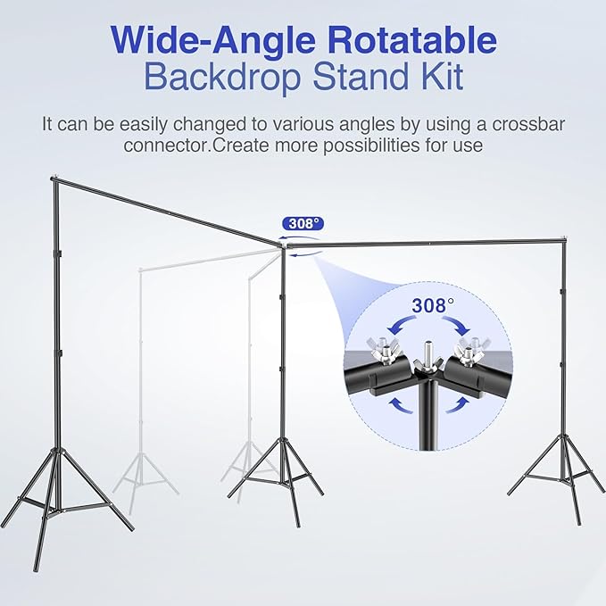 EMART Backdrop Stand, 20x7ft Large Adjustable Background Support System - Image 4
