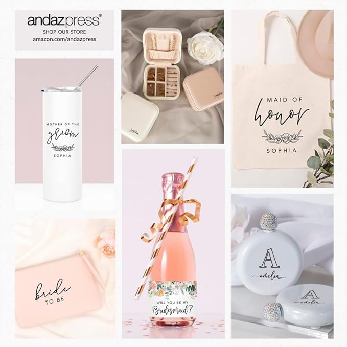 Andaz Press Mini Champagne Wine Bottle Proposal Labels - Image 7