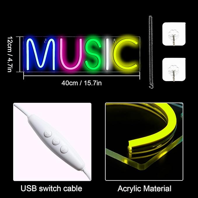 Lucunstar Music Neon Light, Neon Sign - Image 5