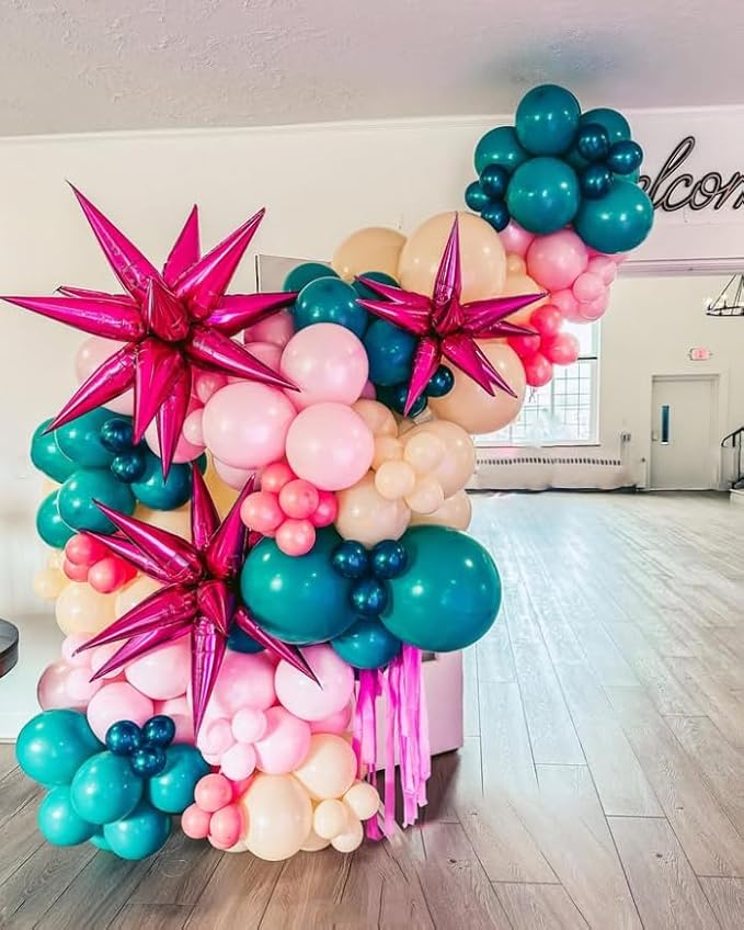 3pcs 26inch babe pink Star foil balloons.babe Explosion Star burst star - Image 3