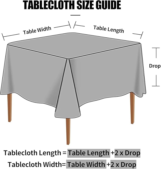 Smiry Square Table Cloth, Waterproof Heavy Duty Vinyl Tablecloths, Wipeable - Image 7