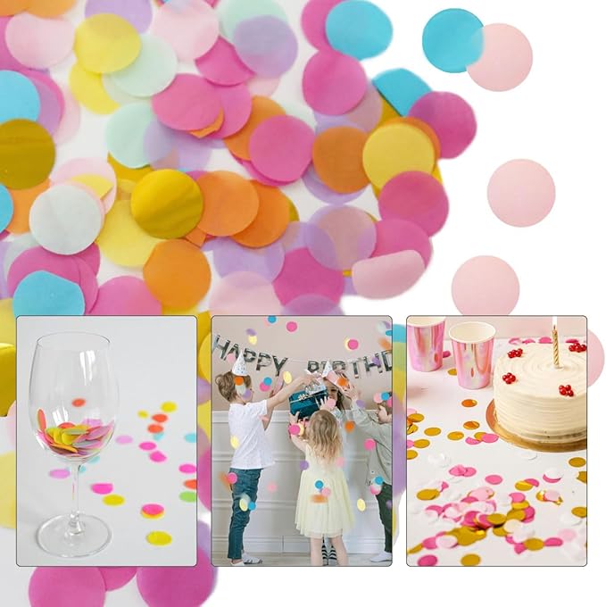 10000 Pieces 1 Inch Round Tissue Paper Confetti, 3.5 oz Multicolor Round Tissue - Image 4