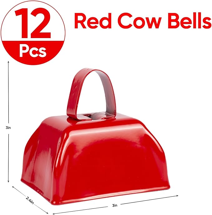 Cow Bells Noise Makers Red Cheering Bell - Image 2