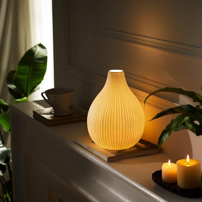 RONDURE 11.0" Modern Ceramic Table Lamp, Modern Bedside Lamps - Image 2