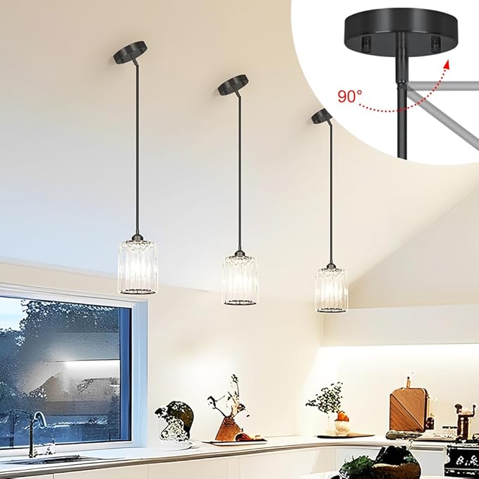 Black Kitchen Pendant Lights Over Island - Image 4