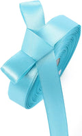 5/8 Inch Aqua Blue Satin Ribbon 50 Yards Solid Fabric Ribbons by Celadora