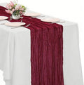 Wine red Cheesecloth Table Runner -21*120Inch Long Boho Wedding Table Decor by MIRRASMIRROR