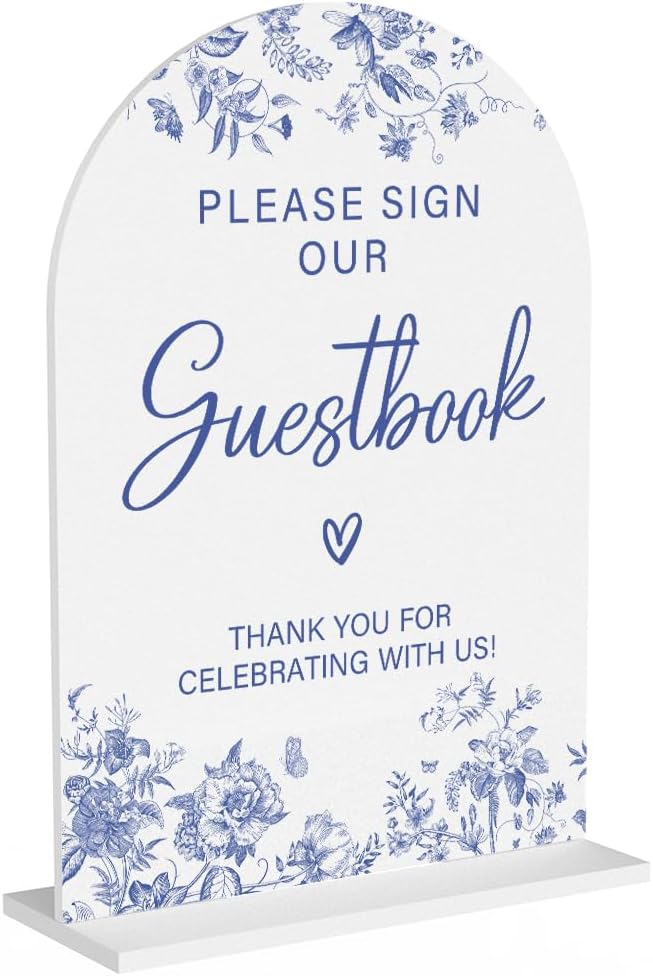 Acrylic Wedding Signs, Dusty Blue Wedding Decor, Modern Calligraphy Arch by KongMoTree