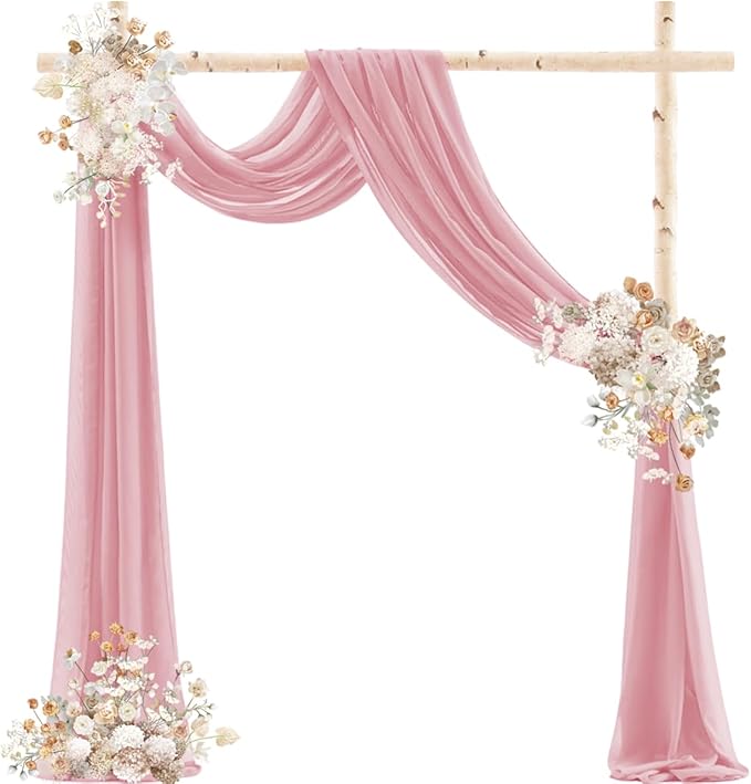 Dusty Rose Wedding Arch Draping Fabric 29" x 20 FT Wedding Drapes - Image 2