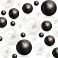 150Pcs Black&White Polished No Hole Faux Pearl Beads by Cusmation